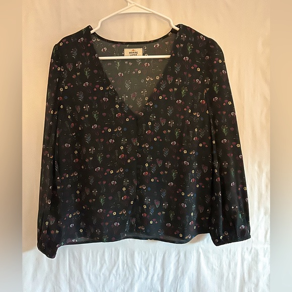 Marine Layer Stacy Patterned Blouse Floral Print Top Size XS - Picture 3 of 12